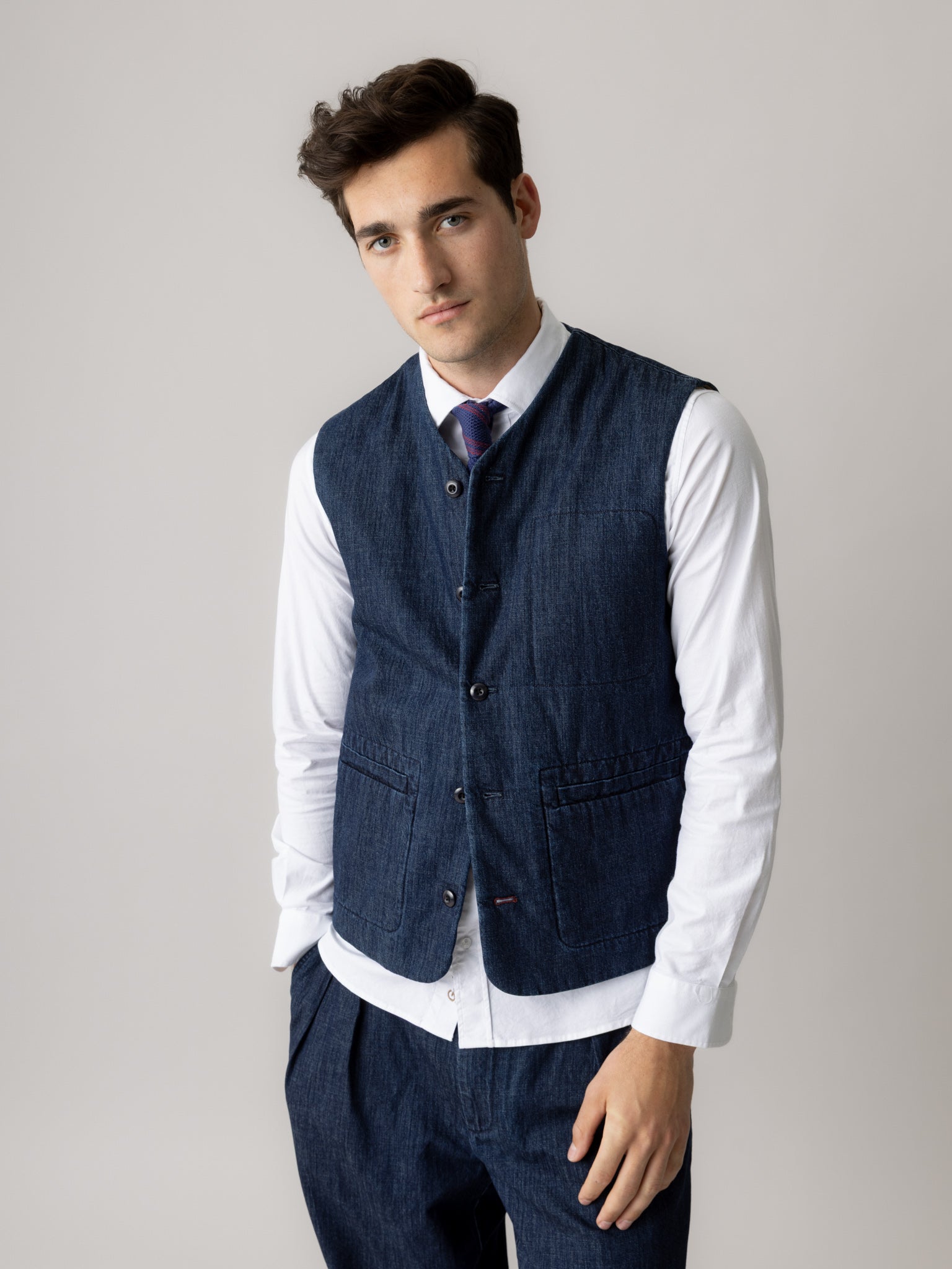 Modelshot / Blue Chambray / Detail